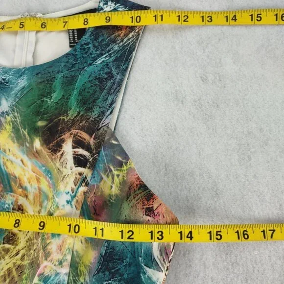 Forever 21 Womens Galaxy Printed Graphic Colorful Fit & Flare Mini Dress Size M - Picture 9 of 11